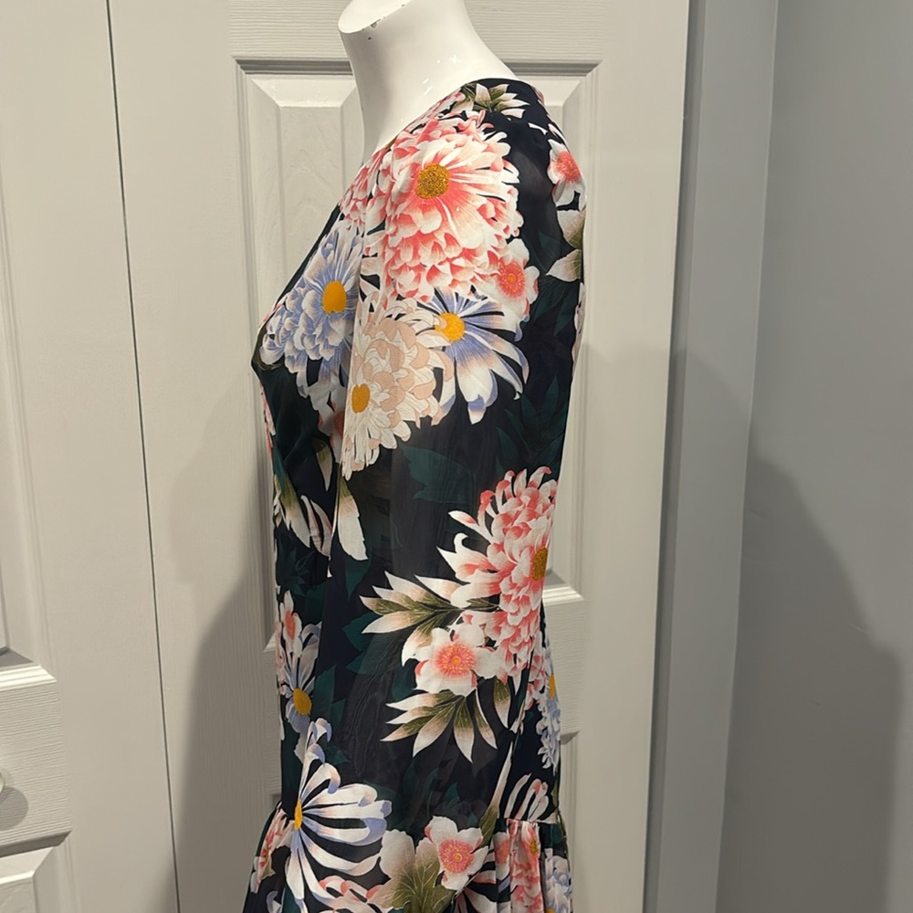 NWOT Eliza J floral ruffle high low maxi - Picture 8 of 13
